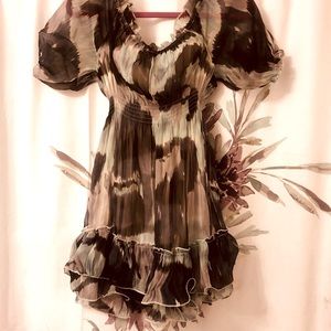 Flowy Off Shoulder Empire Waist Dress